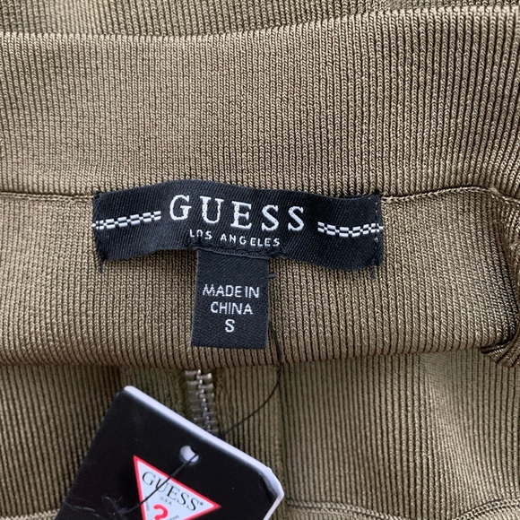 Guess Cropped Zipper Bandage Top - Olive Green - Picture 2 of 3